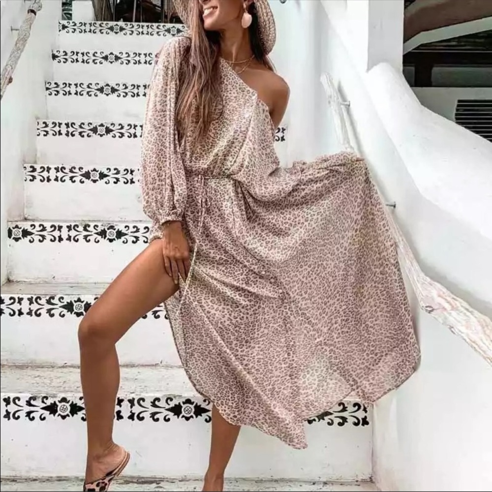 💃🏻Elise Boho Maxi Dress Leopard - Picture 3 of 16